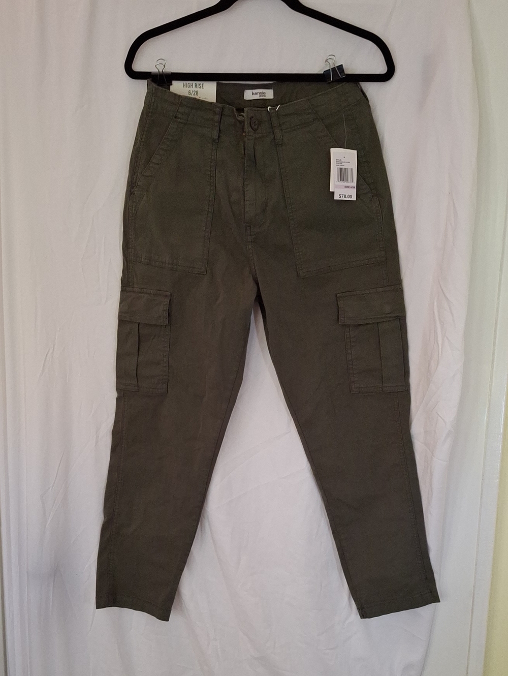 Kensie Olive Green Cargo Pants with Thigh Pockets